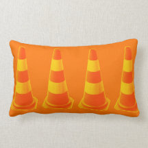 Traffic Cone with Yellow Stripes