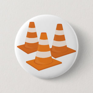 Traffic Cones 2 Inch Round Button