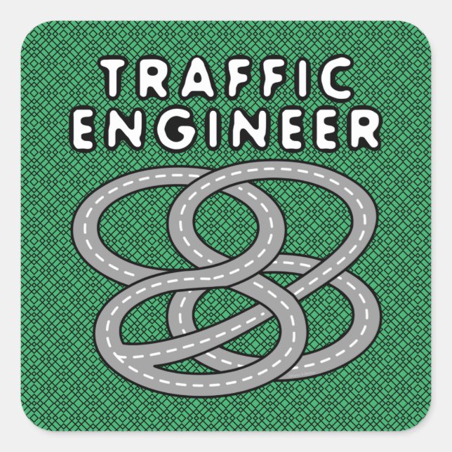 Traffic Engineer Highway Interchange  Square Sticker (Front)