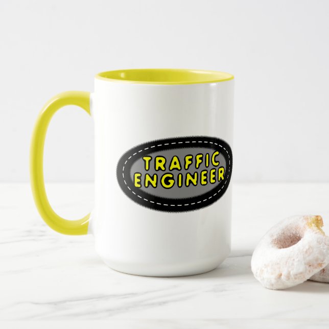 Traffic Engineer Oval Mug (With Donut)