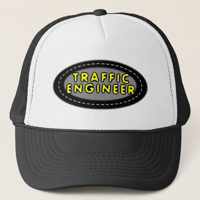 Traffic Engineer Oval  Trucker Hat (Front)