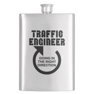 Traffic Engineer Right Direction Hip Flask