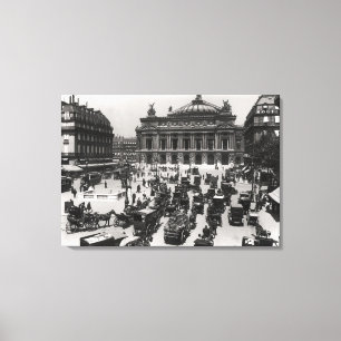 Traffic in front of the Paris Opera House Canvas Print