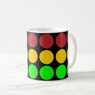 Traffic Light Ahead Caution Road Sign Pattern  Coffee Mug