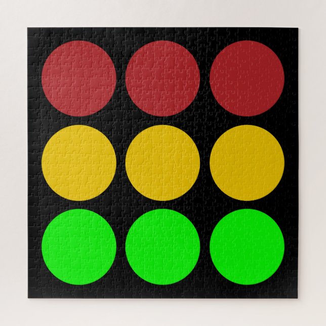 Traffic Light Ahead Caution Road Sign Pattern  Jigsaw Puzzle (Vertical)