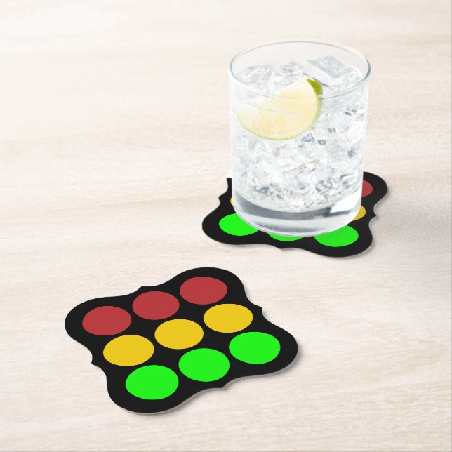 Traffic Light Ahead Caution Road Sign Pattern  Paper Coaster (Insitu)