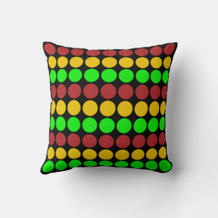 Traffic Light Ahead Caution Road Sign Pattern  Throw Pillow