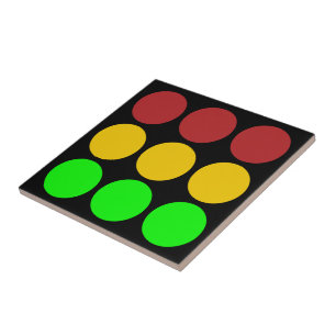 Traffic Light Ahead Caution Road Sign Pattern  Tile