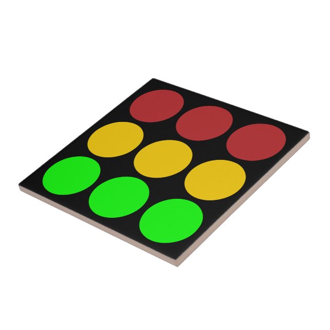 Traffic Light Ahead Caution Road Sign Pattern  Tile (Side)
