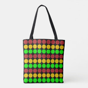 Traffic Light Ahead Caution Road Sign Pattern Tote Bag