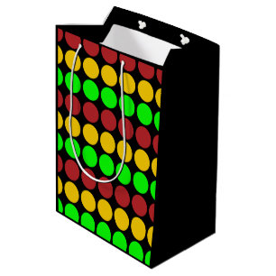 Traffic Light Ahead Road Sign Pattern  Medium Gift Bag