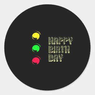 Traffic Light Birthday Classic Round Sticker