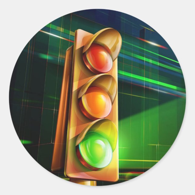 Traffic light - classic round sticker (Front)