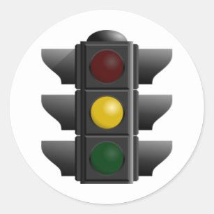 Traffic Light Classic Round Sticker