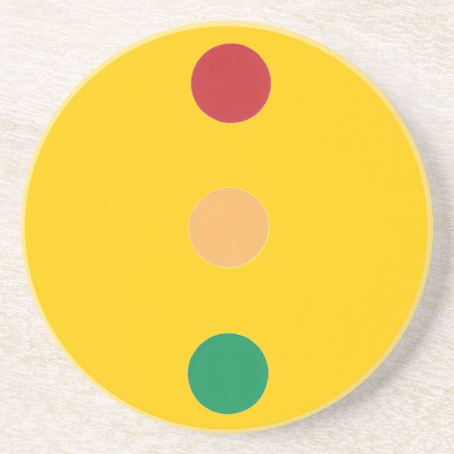 Traffic light colours circles Sandstone Coasters (Front)
