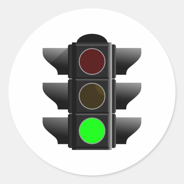 traffic light green classic round sticker (Front)