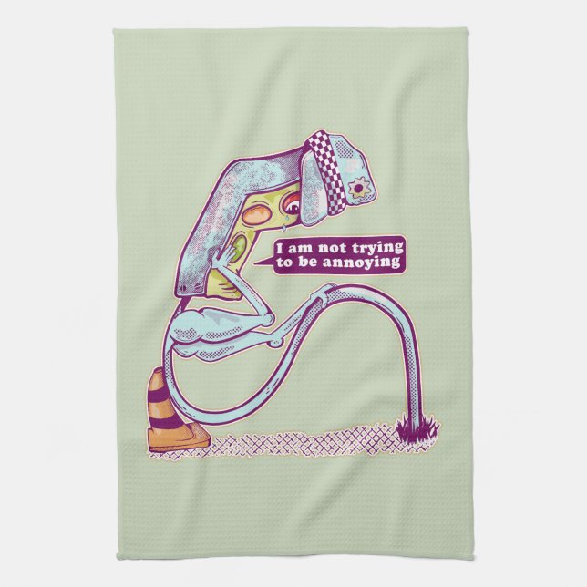 Traffic light looking sad kitchen towel (Vertical)