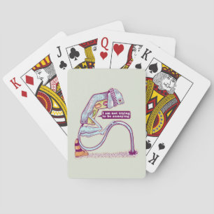 Traffic light looking sad playing cards