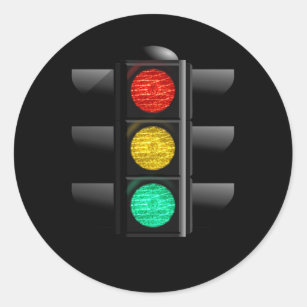 Traffic light Red Yellow Green Classic Round Sticker