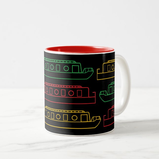 Traffic Lights Barges Two-Tone Coffee Mug (Front Right)