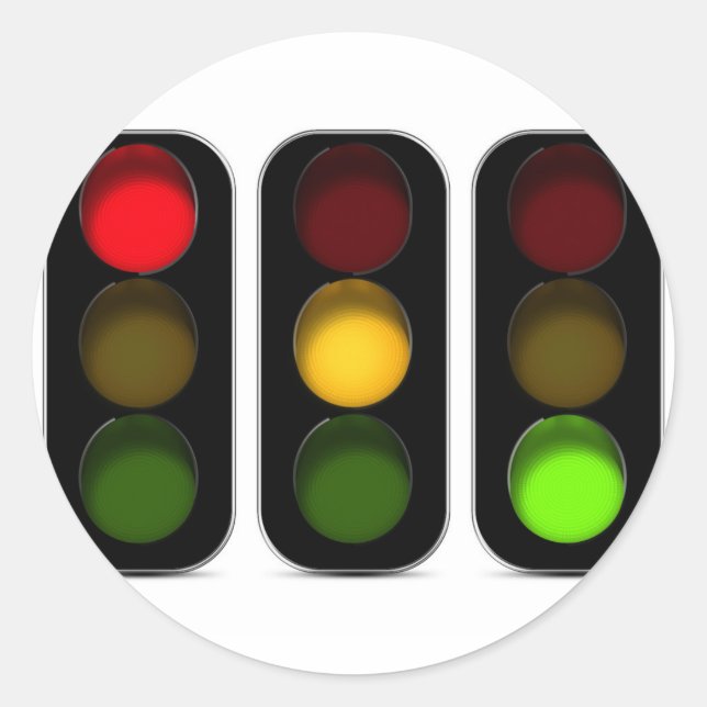 Traffic Lights Design Classic Round Sticker (Front)