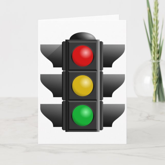 Traffic Lights Red Yellow Green Signal Card (Front)