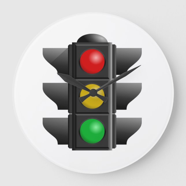 Traffic Lights Red Yellow Green Signal Large Clock (Front)
