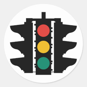 Traffic Lights Street Sign Classic Round Sticker
