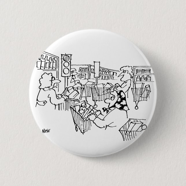 Traffic Management Traffic Lights in a Supermarket 2 Inch Round Button (Front)