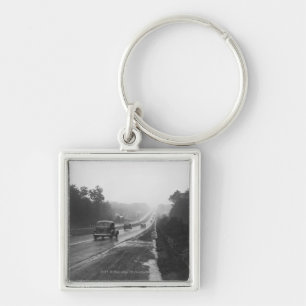 Traffic on highway keychain