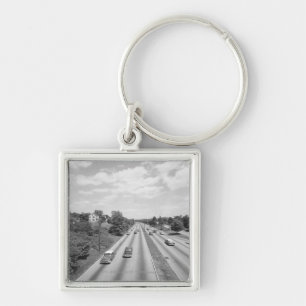 Traffic on highway keychain