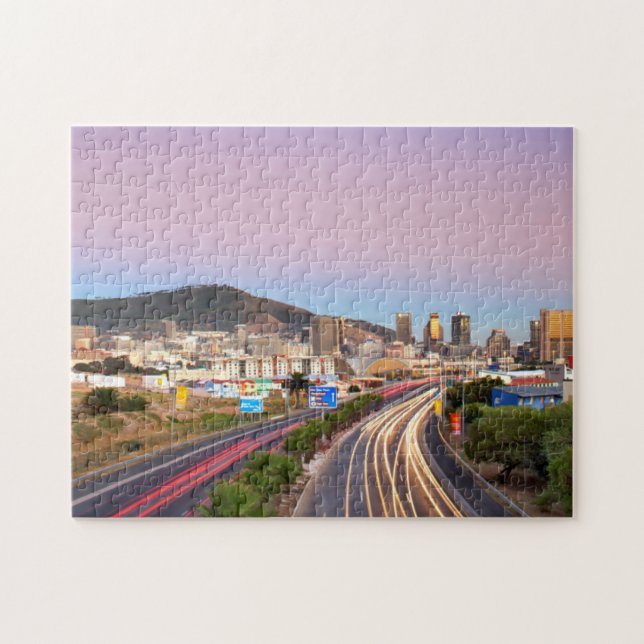 Traffic On Motorway To Cape Town, Western Cape Jigsaw Puzzle (Horizontal)