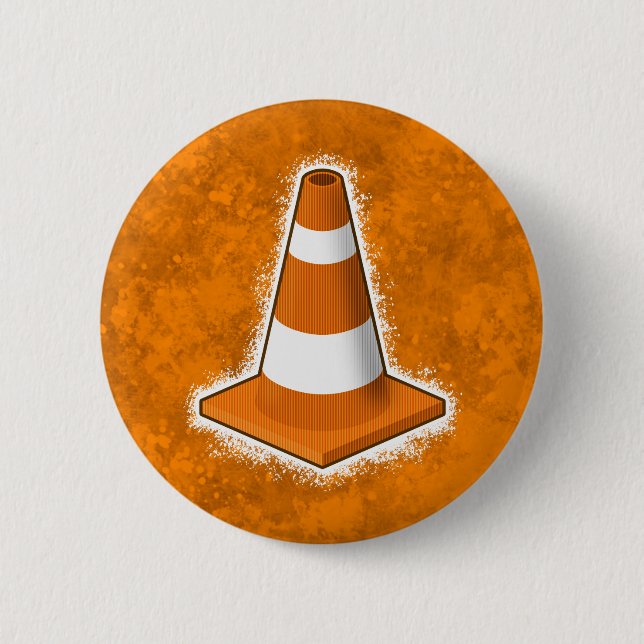 Traffic Safety Cone Splatter 2 Inch Round Button (Front)
