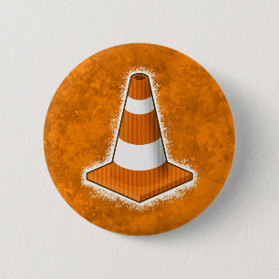 Traffic Safety Cone Splatter 2 Inch Round Button