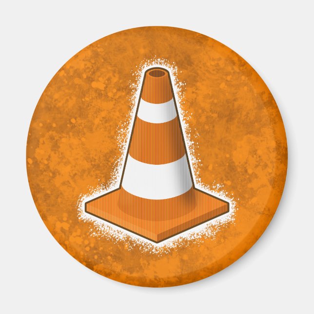Traffic Safety Cone Splatter Magnet (Front)