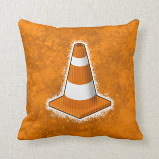 Traffic Safety Cone Splatter Throw Pillow