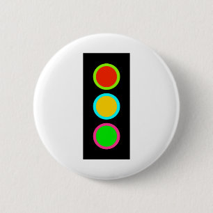 Traffic Signal Stop-Caution-Go Mod Stop Light Fun 2 Inch Round Button