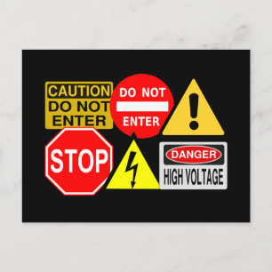 Traffic signs postcard