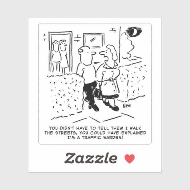 Traffic Warden Wife Cartoon. (Sheet)