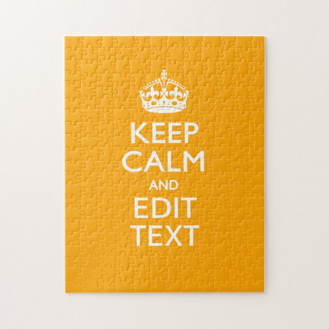 Traffic Yellow Accent Keep Calm And Your Text Jigsaw Puzzle (Vertical)