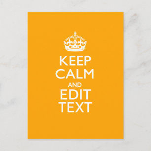 Traffic Yellow Accent Keep Calm And Your Text Postcard