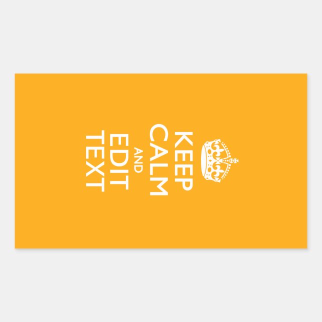 Traffic Yellow Accent Keep Calm And Your Text Sticker (Front)