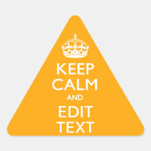 Traffic Yellow Accent Keep Calm And Your Text Triangle Sticker