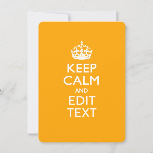 Traffic Yellow Background Keep Calm And Your Text (Front)