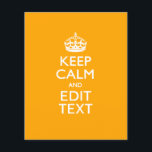 Traffic Yellow Background Keep Calm And Your Text Flyer<br><div class="desc">Your personalized Keep Calm saying on a fine custom yellow accent colour style decor. A personalized Keep Calm style saying on a one of a kind gift. Humourous or whimsical try on your creative words on two editable lines of text. Remember to use CAPITAL letters for best results. Embroidery designs...</div>