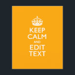 Traffic Yellow Background Keep Calm And Your Text Flyer<br><div class="desc">Your personalized Keep Calm saying on a fine custom yellow accent colour style decor. A personalized Keep Calm style saying on a one of a kind gift. Humourous or whimsical try on your creative words on two editable lines of text. Remember to use CAPITAL letters for best results. Embroidery designs...</div>
