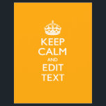 Traffic Yellow Background Keep Calm And Your Text Flyer<br><div class="desc">Your personalized Keep Calm saying on a fine custom yellow accent colour style decor. A personalized Keep Calm style saying on a one of a kind gift. Humourous or whimsical try on your creative words on two editable lines of text. Remember to use CAPITAL letters for best results. Use the...</div>
