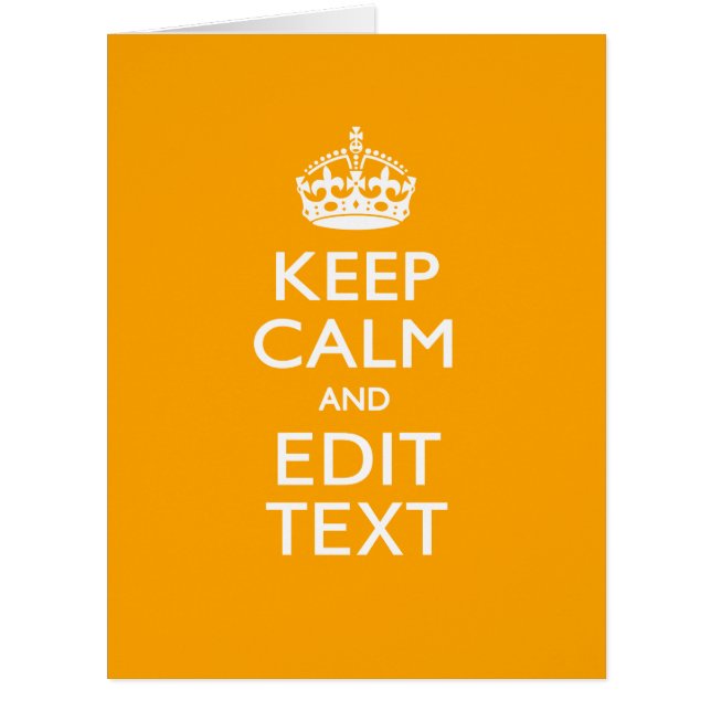 Traffic Yellow Decor Keep Calm And Your Text (Front)
