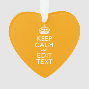 Traffic Yellow Decor Keep Calm And Your Text Ornament