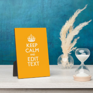 Traffic Yellow Decor Keep Calm And Your Text Plaque